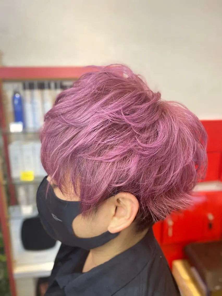 メンズ ヘアカラー ゆぴ☾‪/推しカラー /ハイトーンのヘアスタイル