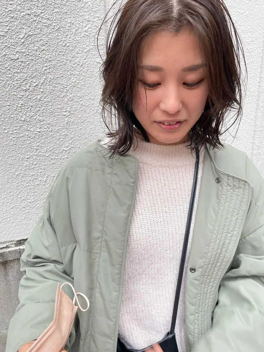 ミディアム カット ヘアカラー トリートメント ayane⭐️ボブ・ ショート・パーマのヘアスタイル