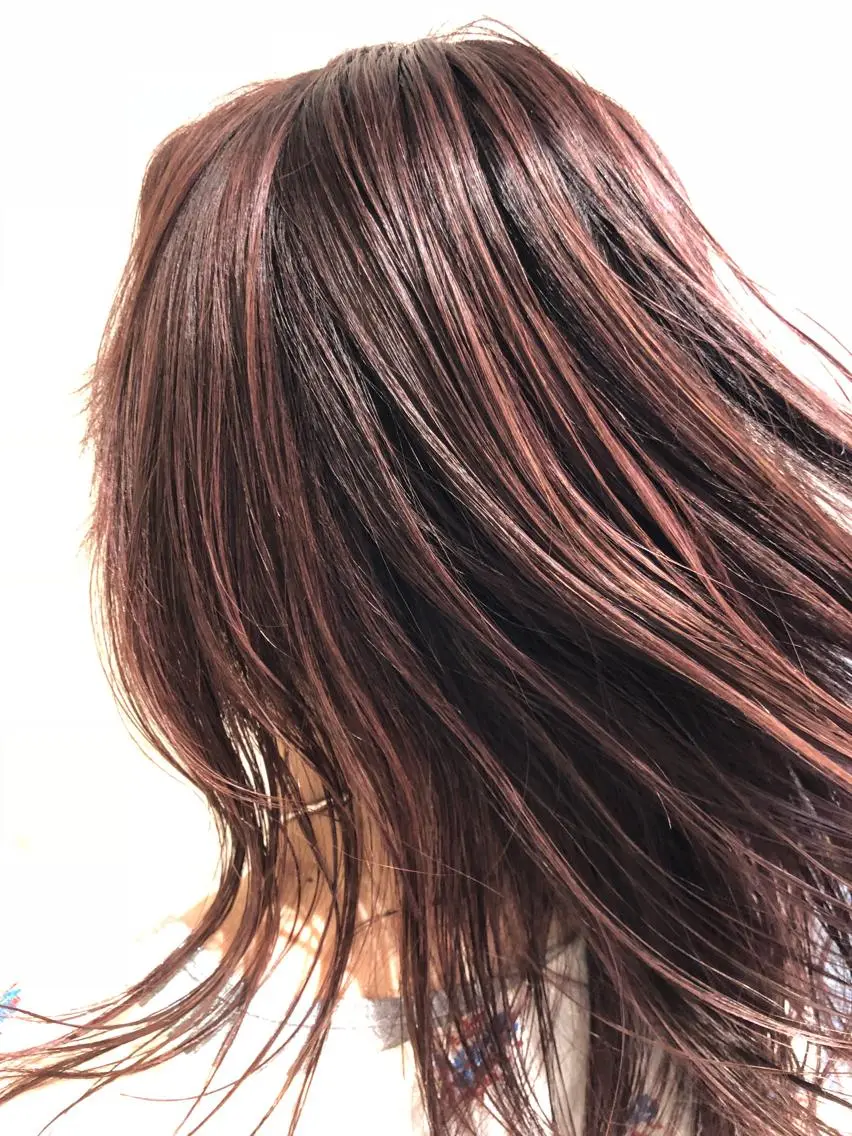 セミロング カラー パーマ ヘアアレンジ ベージュカラー ブリーチ ボルドーカラー デザインカラー グラデーションカラー 【ツヤ髪美容師】 ツダケイスケのヘアスタイル
