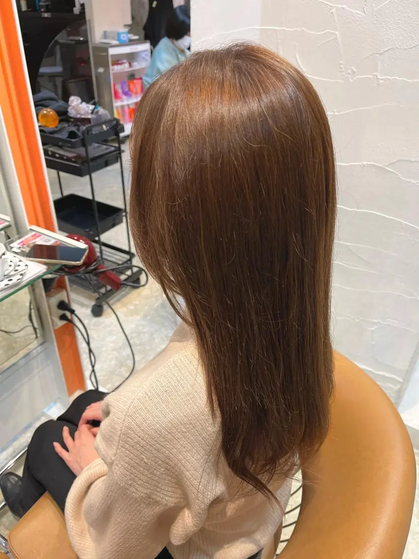 ロング カラー ブラウンカラー ヘアカラー うしだ かおるのヘアスタイル