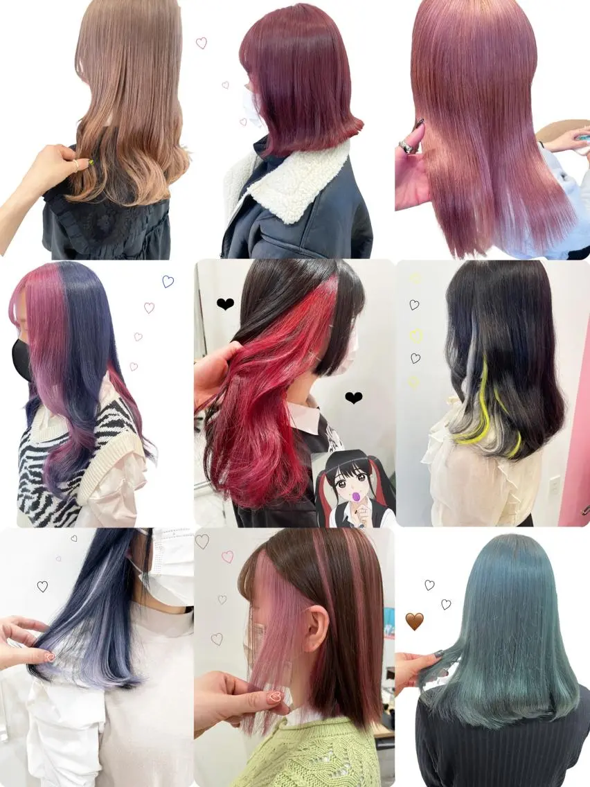 ロング カラー シールエクステ デザインカラー インナーカラー エクステ ヘアカラー エクステ 新宿駅近♡個室 ♡関口三都季🌜のヘアスタイル