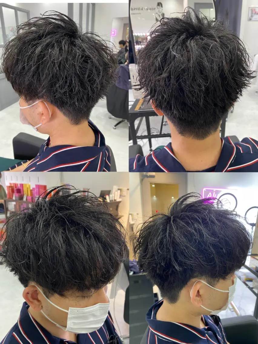 ショート カラー パーマ ヘアアレンジ メンズ カット 🔥メンズパーマ 特化 渡辺一翔のヘアスタイル