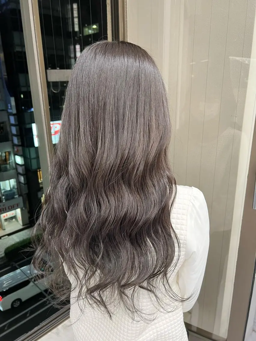 セミロング カラー パーマ ヘアアレンジ メンズ キッズ ネイル マツエク・マツパ 上品＆韓国風 🥀海心🥀のヘアスタイル