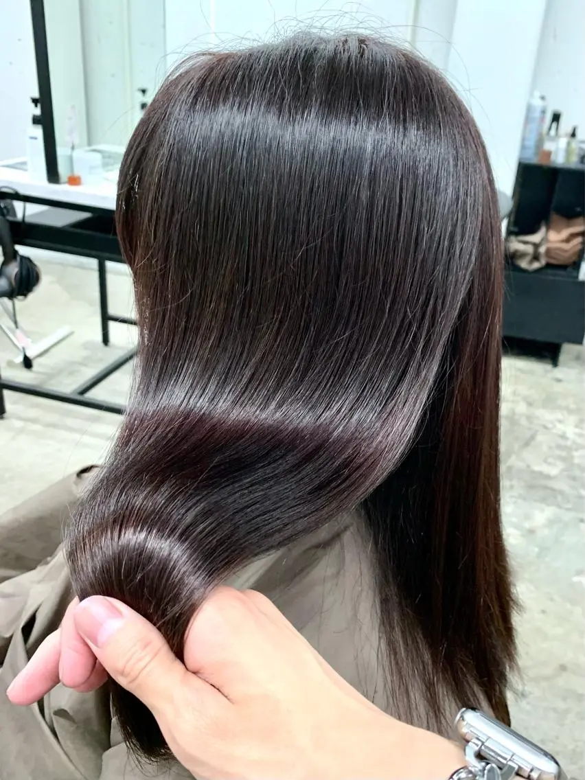 セミロング カラー トリートメント カット トリートメント 盛れる顔周りカット ♥️韓国ヘア"ちぇるのヘアスタイル