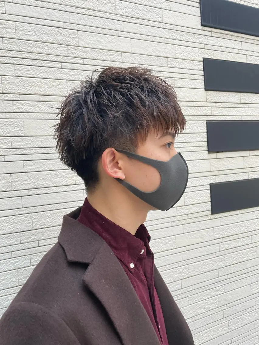メンズ メンズブリーチ センターパート メンズ韓国風 マッシュ メンズパーマ 心斎橋/メンズ /ルレイル/地形真希のヘアスタイル
