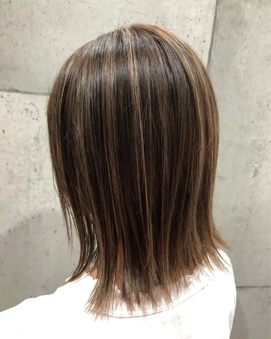 ミディアム カラー ヘアカラー トリートメント 東 寛道のヘアスタイル