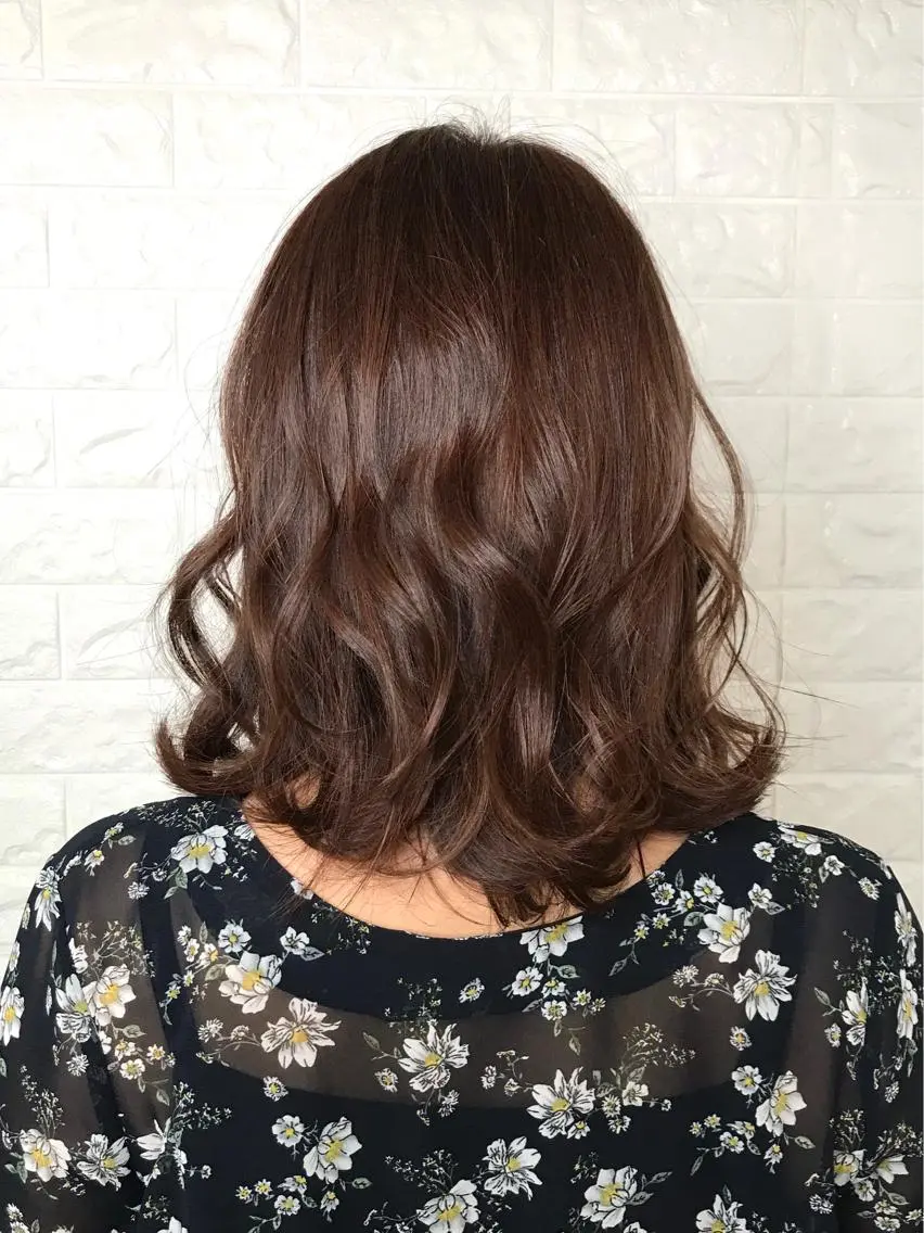 セミロング カラー ブラウンカラー イルミナカラー 髪質改善縮毛矯正 美容師✂️山崎竜二のヘアスタイル