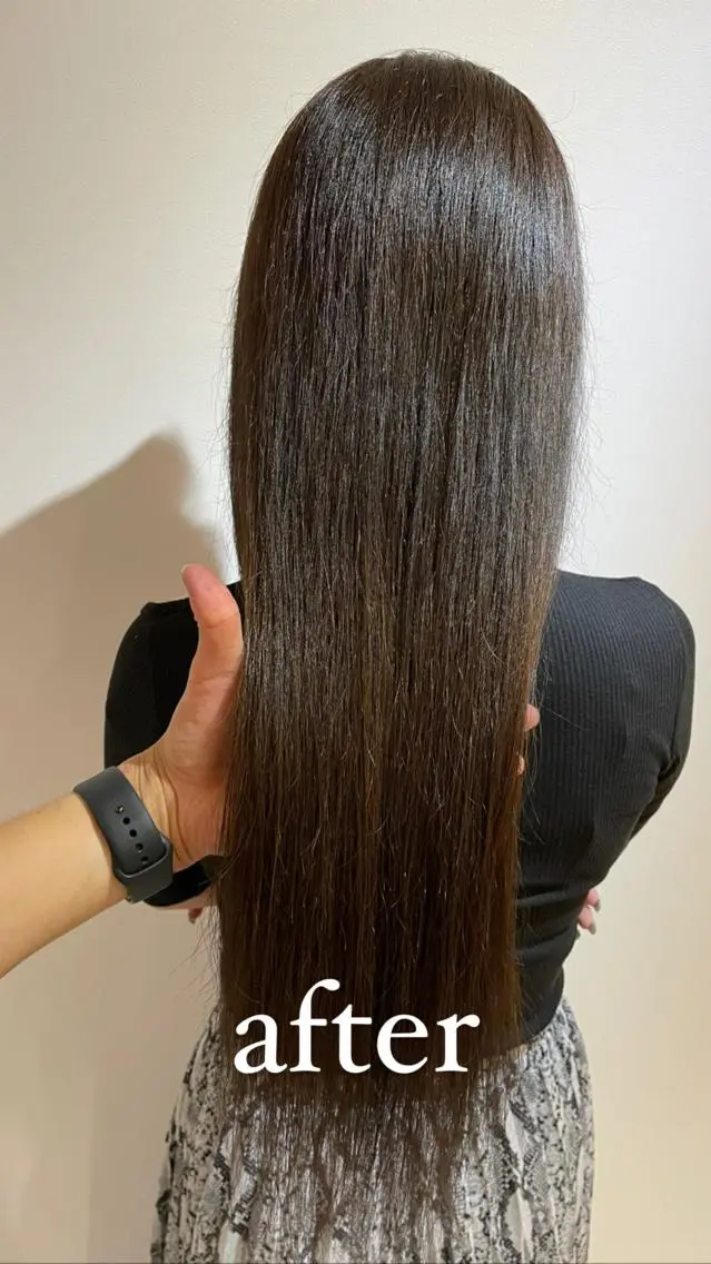 ロング カラー グレージュ カット ヘアカラー トリートメント 過去一の柔髪ヘア 🌿einshairのヘアスタイル