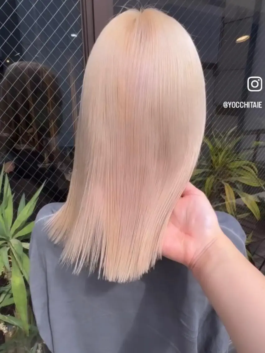 ミディアム カラー ベージュカラー ブリーチ ダブルカラー ハイトーンカラー イルミナカラー ヘアカラー トリートメント ヘアセット 🧡色落ちまで2度 楽しめる🧡ヨシキのヘアスタイル