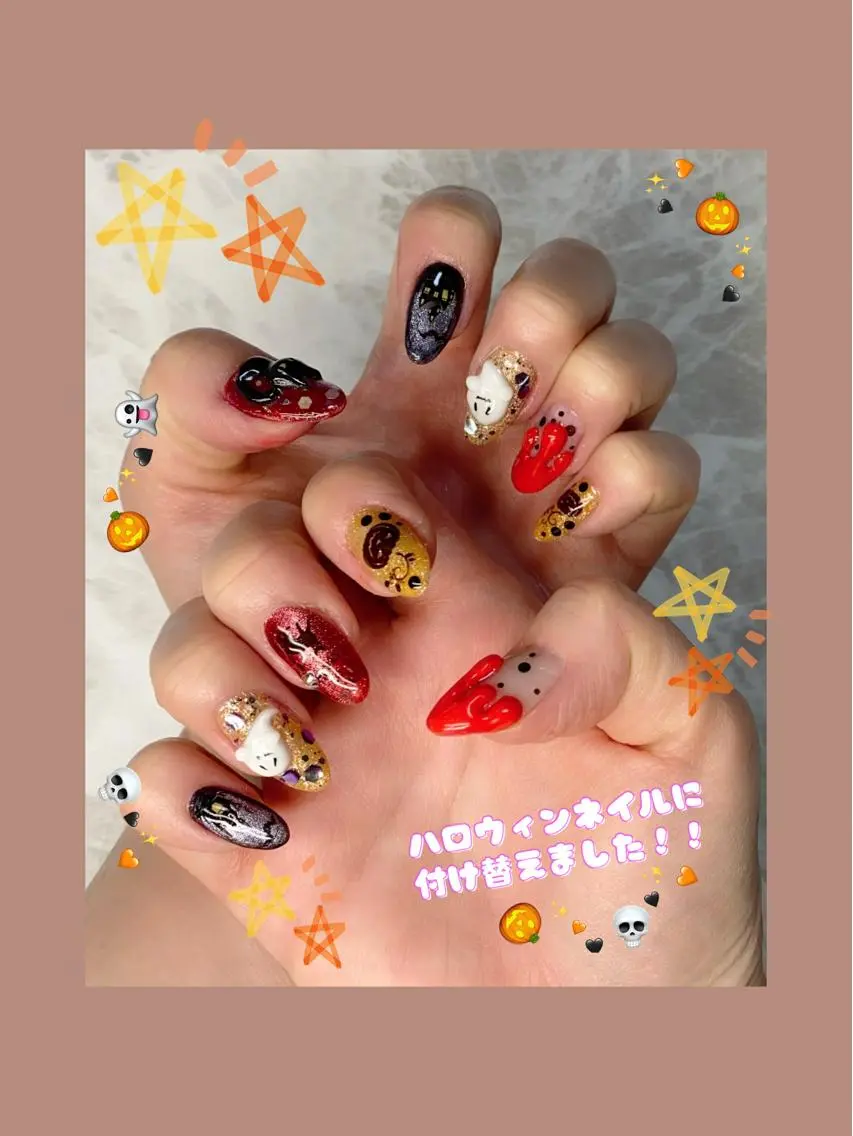 ネイル ハロウィン ハンドネイル ゆぴねいる yupinailのネイルデザイン
