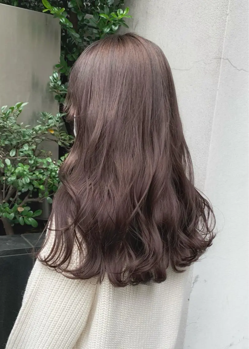 セミロング カラー ブリーチ グレージュ ブリーチなしカラー ヘアカラー トリートメント 矢野 晃平のヘアスタイル