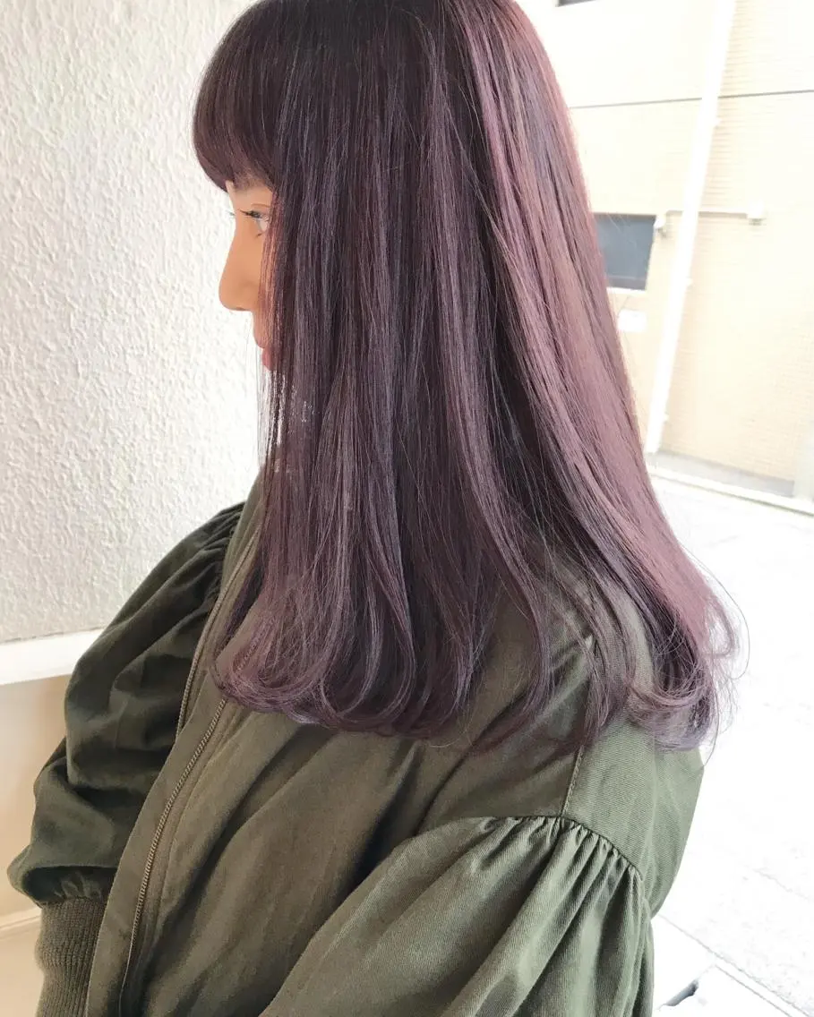 セミロング ピンクラベンダー ヘアカラー トリートメント Musiiik hairのヘアスタイル