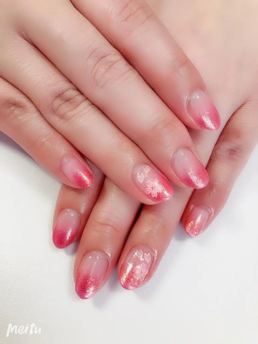 ネイル 桜ネイル グラデーション ハンドネイル BeautyNail eyelashのネイルデザイン