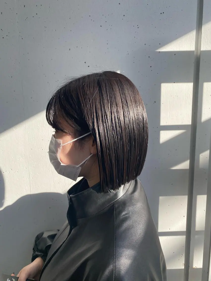 ショート カラー 黒髪 ブルーカラー ブルーブラック お任せヘア☘️☘️ 及川渚のヘアスタイル