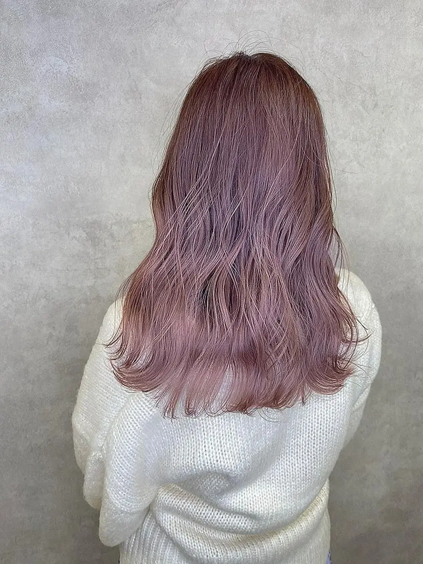 ミディアム カラー バレイヤージュ ダブルカラー ハイライトカラー ピンクカラー 外国人風カラー ヘアカラー トリートメント RIENS♡xrea 山本優舞のヘアスタイル