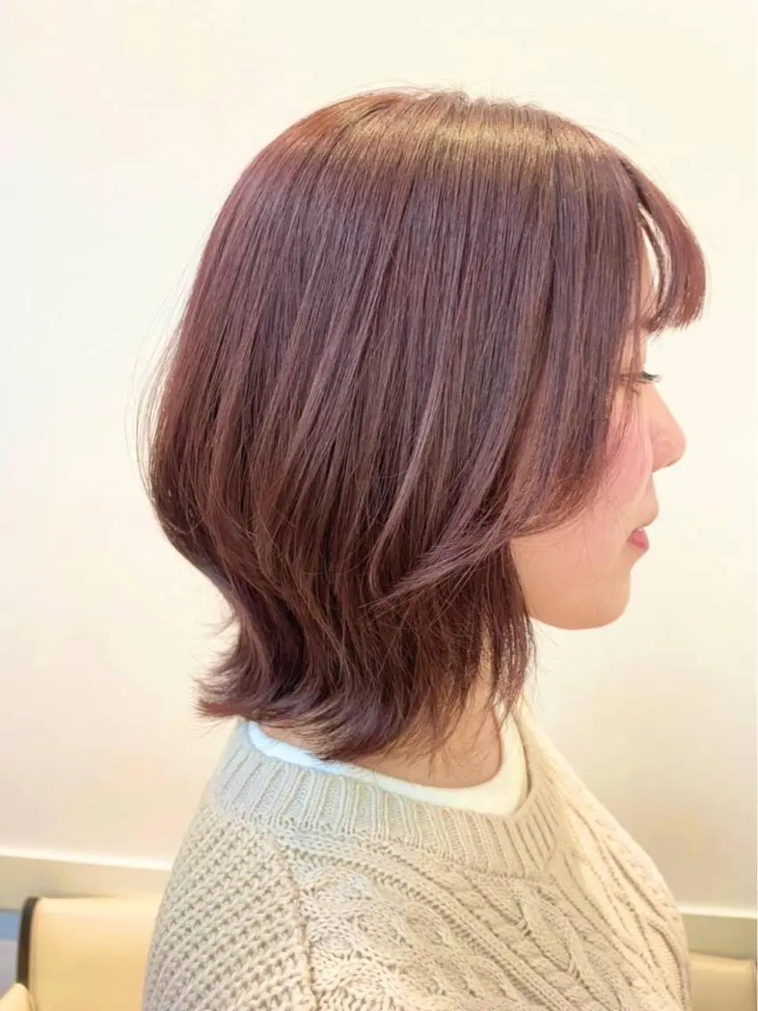 カラー ブラウンカラー オレンジ オレンジブラウン かいき/レイヤー /ボブ/髪質改善のヘアスタイル