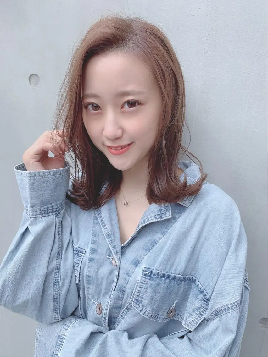 セミロング カラー パーマ ヘアアレンジ 【公式】amble luxe池袋東口🩷のヘアスタイル