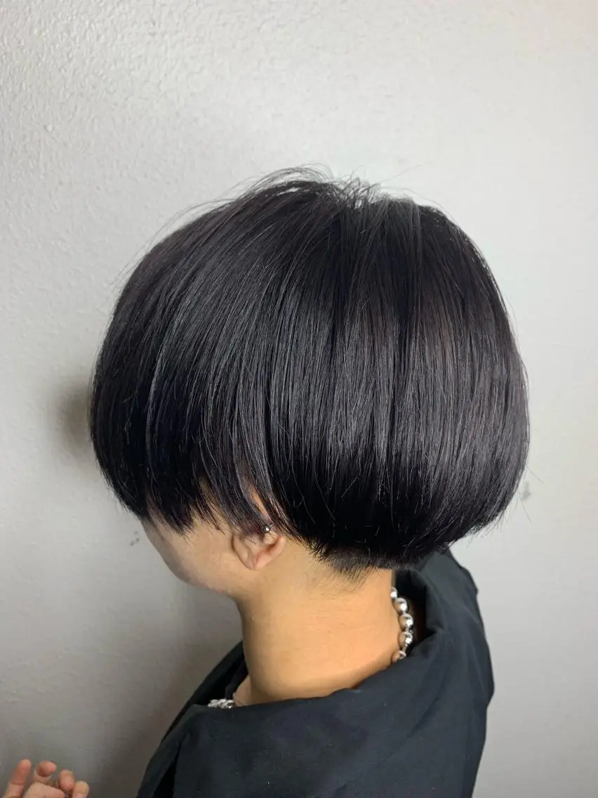 ショート カラー 黒髪 ブリーチ ブルーカラー パープルカラー 似合わせ/ カラー.岡田友仁のヘアスタイル