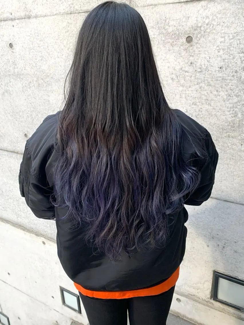 ロング カラー ブルーカラー ブルーバイオレット グラデーションカラー バイオレットカラー kimika🥑 メンズ/髪質改善のその他イメージ