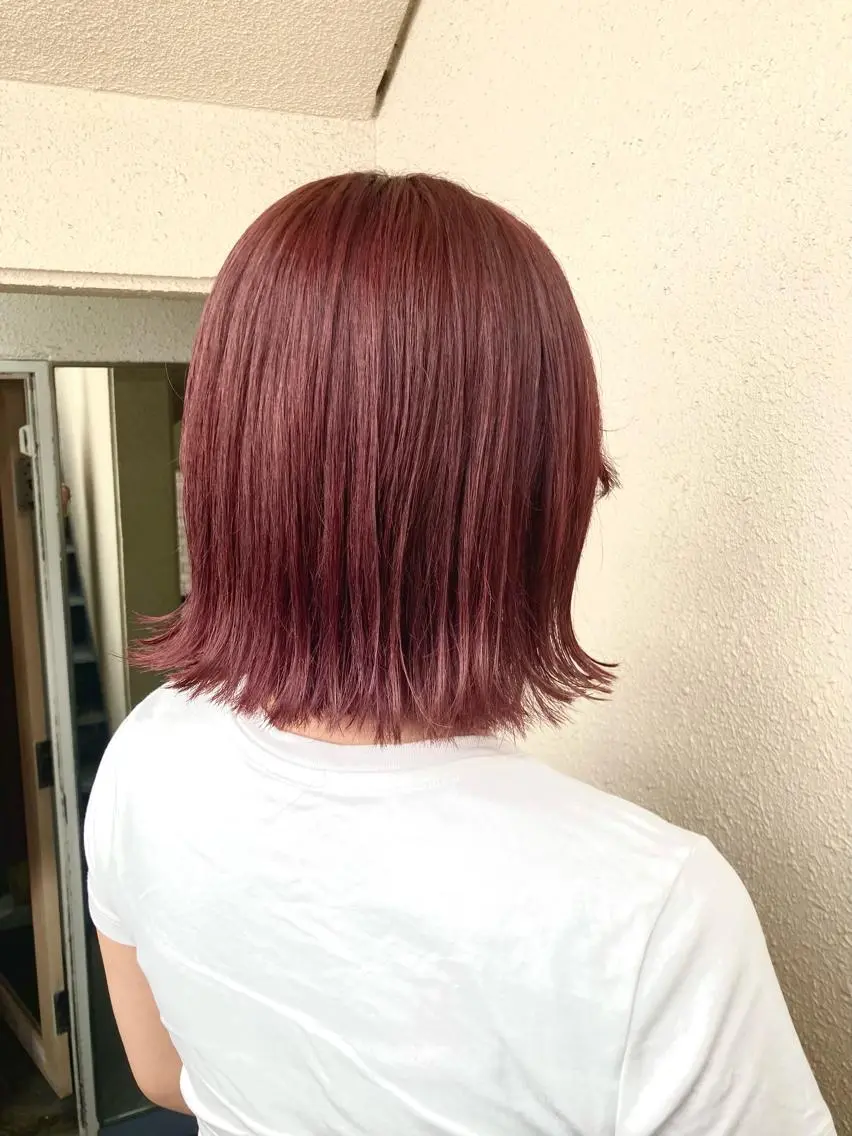 ミディアム カラー ピンクカラー レッドカラー 🌸髪質改善特化🌸 店長 ゆうやのヘアスタイル