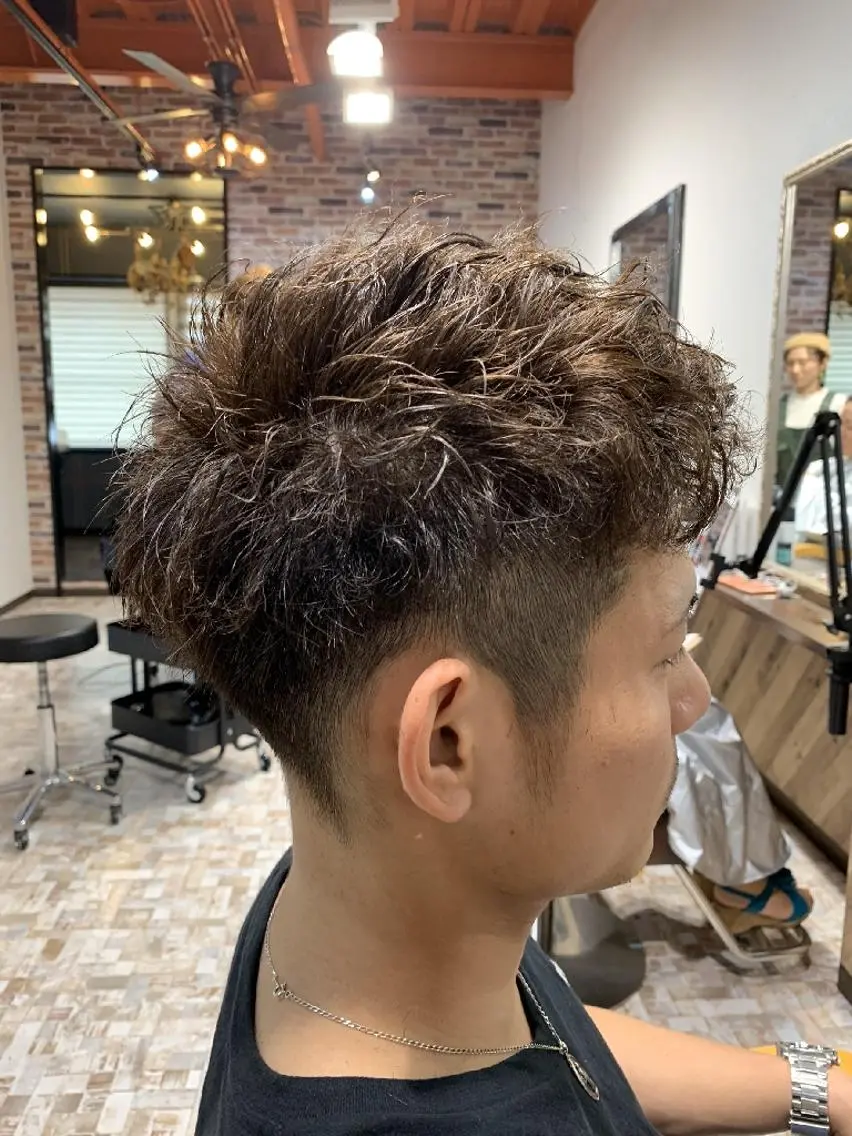 ショート パーマ メンズ カット パーマ matilda hair Men'sのヘアスタイル