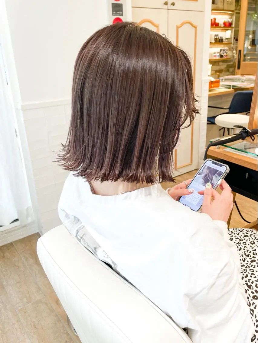ミディアム カラー ボブ カット ヘアカラー ✨カラー支持No.1 🧸ワキ カナコ🧸のヘアスタイル