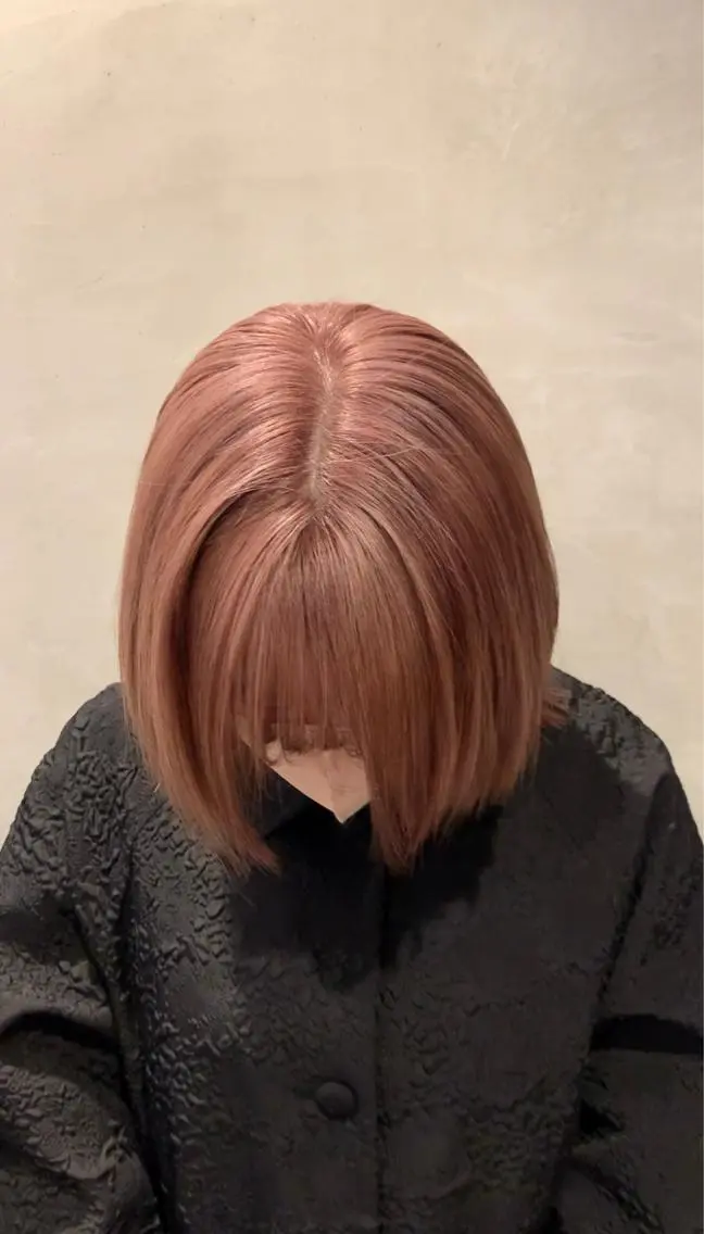 ミディアム カラー ベージュカラー ピンクカラー ピンクベージュ カット ヘアカラー 落合希 Olivebeigeのヘアスタイル