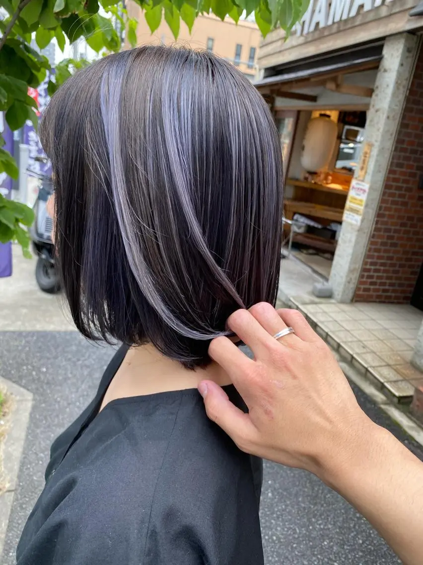 ミディアム ハイライト ハイトーン/メンズ 水野翔太のヘアスタイル