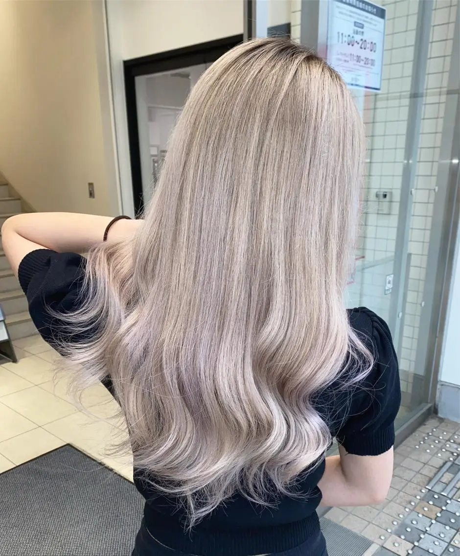 セミロング カラー カット ヘアカラー ✨ブリーチ無し 透明感HIDEのヘアスタイル