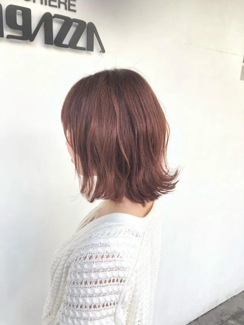 ショート カラー ブリーチ ピンクカラー 東條 克義のヘアスタイル