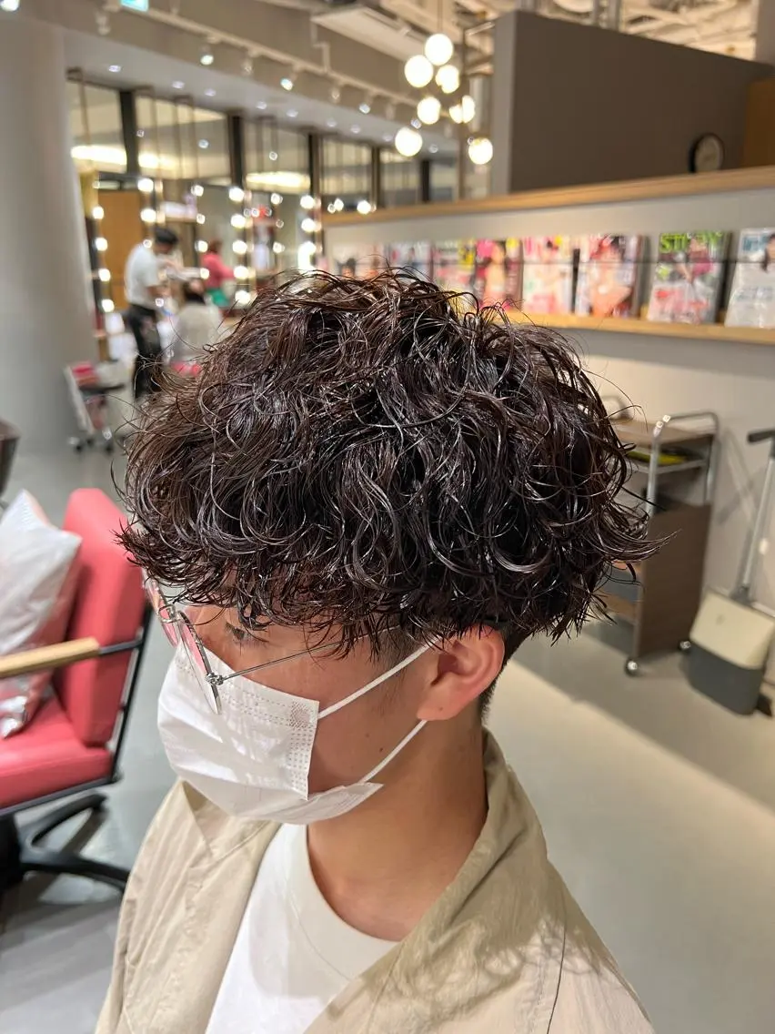 ショート パーマ メンズ カット パーマ 梅田茶屋町メンズ 専門美容師 山元一平のヘアスタイル