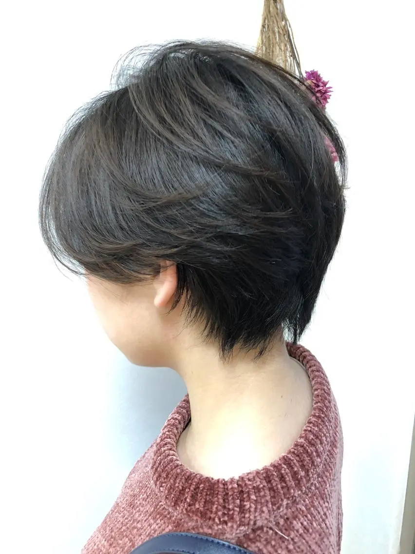 ショート カラー ハンサムショート ショートヘア 似合わせ レイヤー須川のヘアスタイル