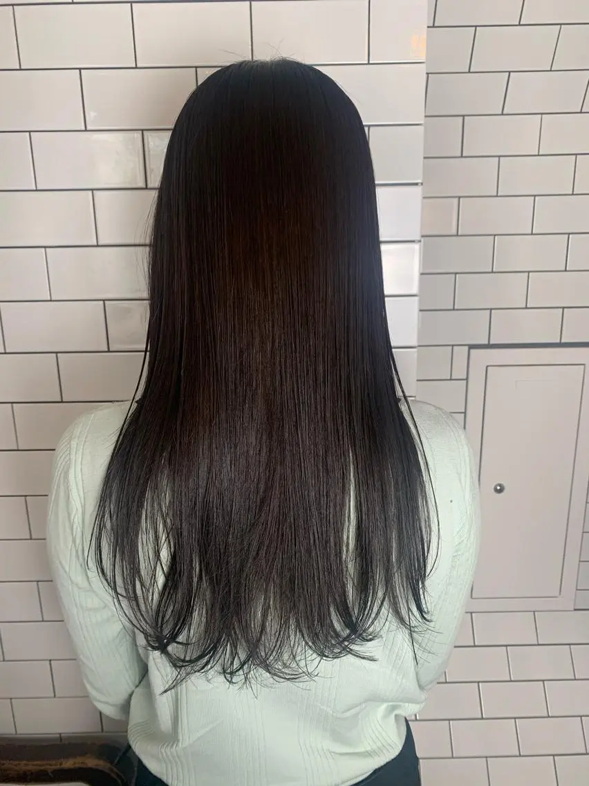 ロング 髪質改善 トリートメント 酸性ストレート カット 縮毛矯正 妙見 知洋のヘアスタイル