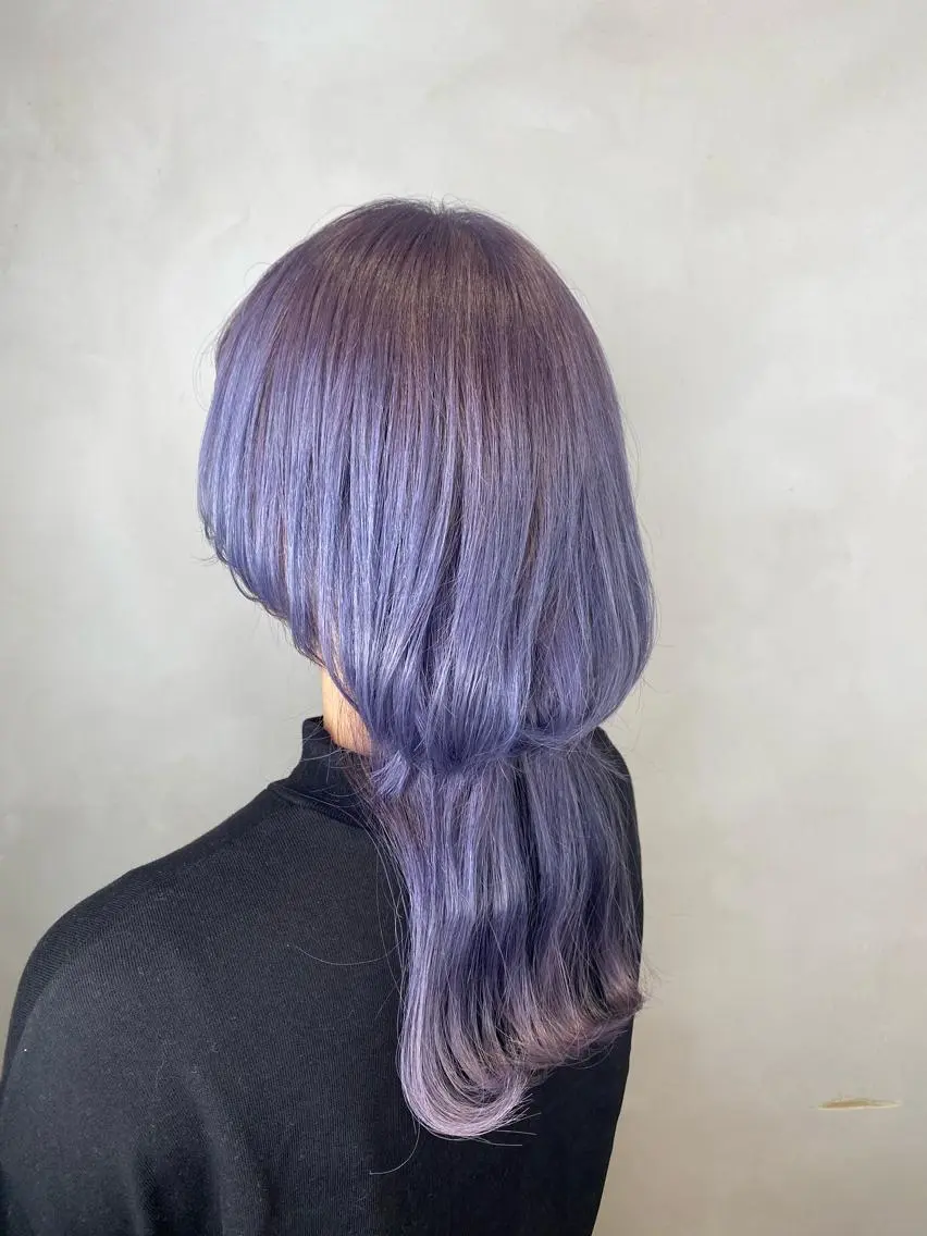 セミロング カラー ラベンダーカラー ヘアカラー トリートメント 🦋店長🦋 ほんさわ みずきのヘアスタイル