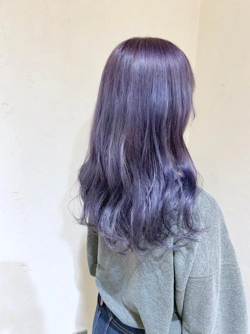 ロング カラー パーマ ヘアアレンジ アディクシーカラー ブリーチ ブルーカラー ブルーバイオレット バイオレットカラー ヘアカラー トリートメント 縮毛矯正/美髪 髪質改善/石田幸輔のヘアスタイル
