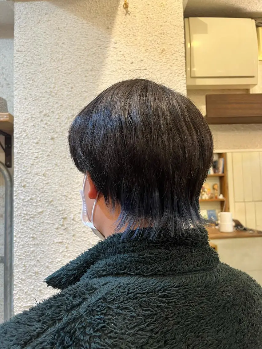 ショート カラー ヘアカラー トリートメント ヘアセット ♱地雷カラー♱ウルフ ♱ 藍衣 ♱のヘアスタイル