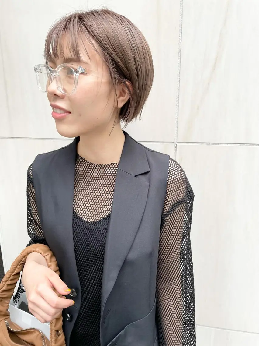 ショート カラー パーマ ヘアアレンジ メンズ キッズ ネイル マツエク・マツパ 透明感カラー グレージュ カット ヘアカラー トリートメント tatsumi/ボブ ウルフ/レイヤーのヘアスタイル