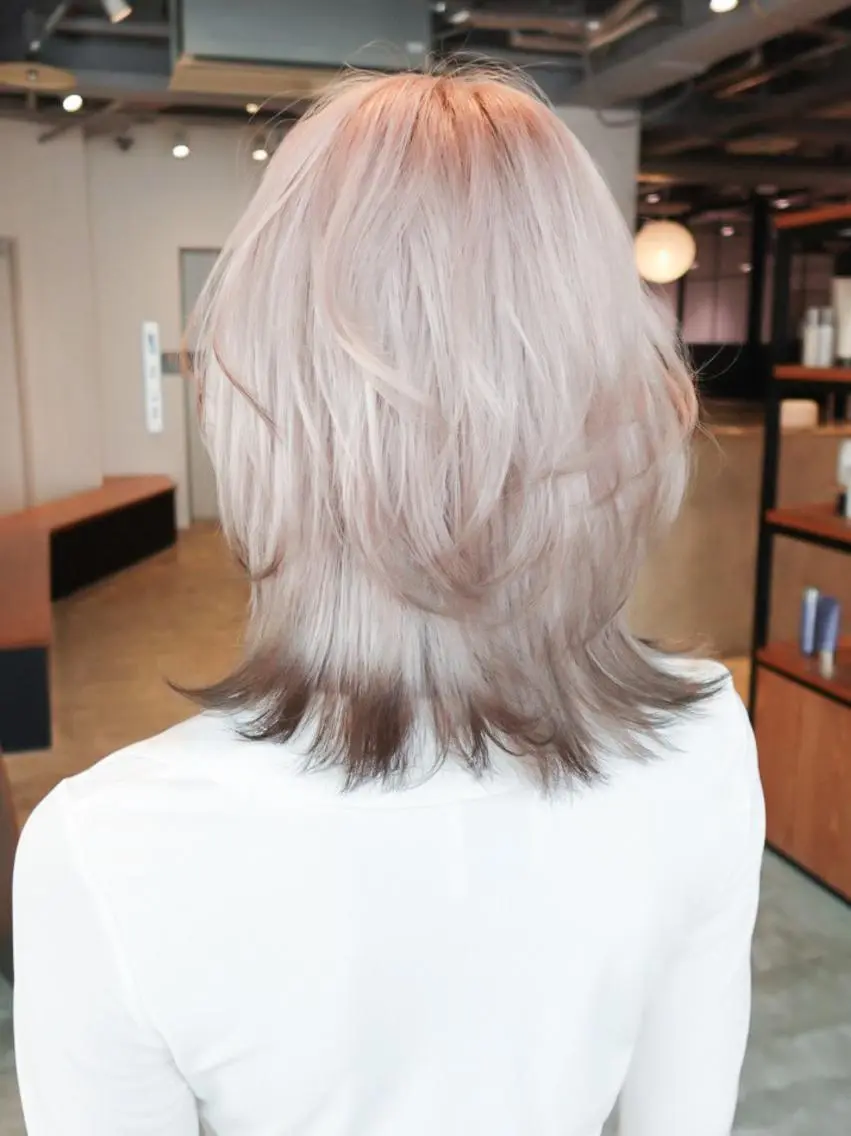 ミディアム カラー ダブルカラー ハイトーンカラー 韓国風ヘア カット ヘアカラー トリートメント ITbyALBUM 中野店のヘアスタイル