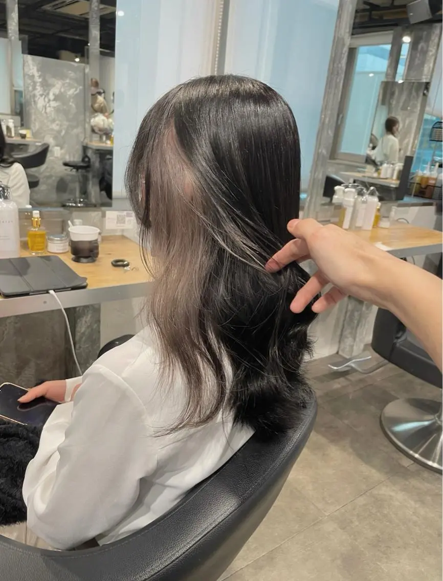 ロング カラー ヘアカラー トリートメント ヘッドスパ ヘアセット ベージュカラー💖 やすひろのヘアスタイル