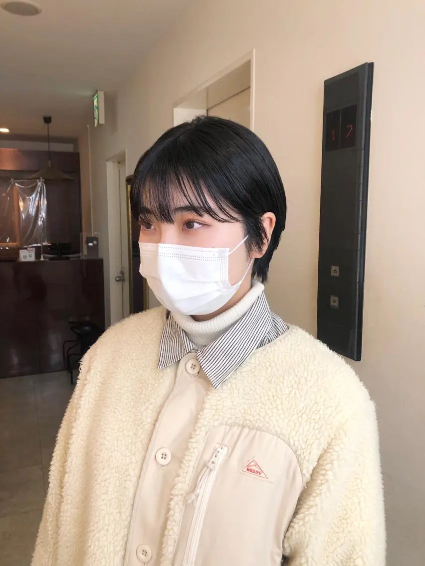 ショート ショートボブ ハンサムショート ボブ くびれヘア 顔周りカット ショート/パーマ/ カラー/FUKOのヘアスタイル