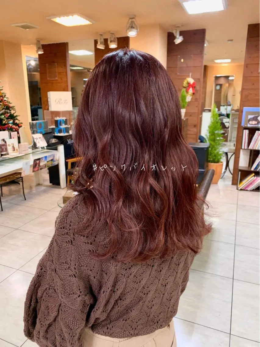 セミロング レイヤー/艶髪カラー 森本くるみのヘアスタイル