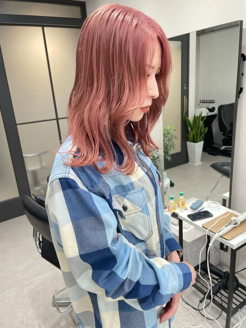 ミディアム カラー ヘアカラー トリートメント 髪質改善will hairdesignのヘアスタイル