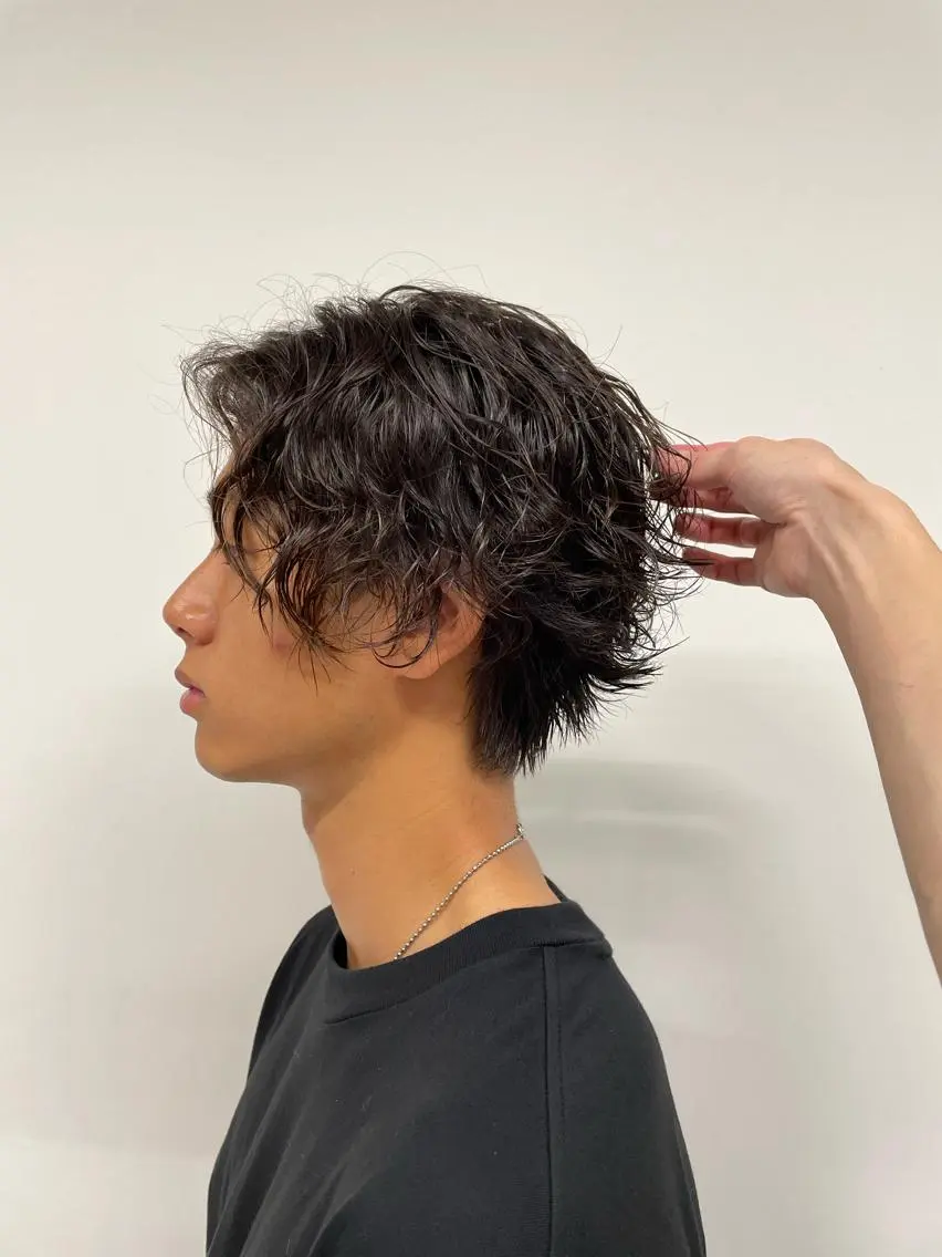パーマ メンズ 🐺ウルフ/レイヤー カット/高嶋湧大のヘアスタイル