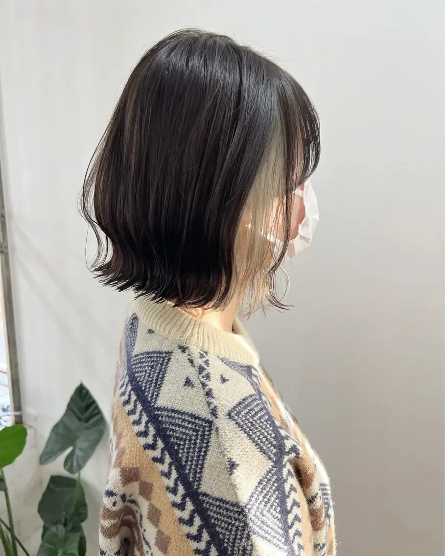 ショート カラー ベージュカラー ホワイトベージュ ボブ カット ヘアカラー WATANABE MISAKIのヘアスタイル