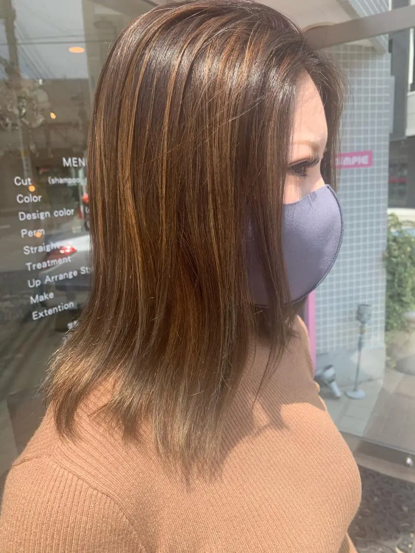 セミロング カラー ヘアカラー トリートメント ヘアセット 🌸スタイリスト 山浦美恵のヘアスタイル