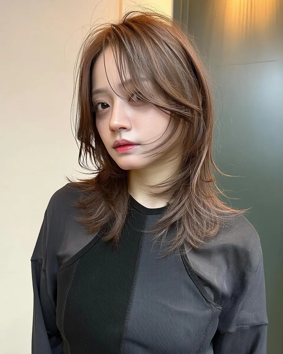 ミディアム カラー ヘアカラー ブリーチ×レイヤー Hiroto/表参道のヘアスタイル