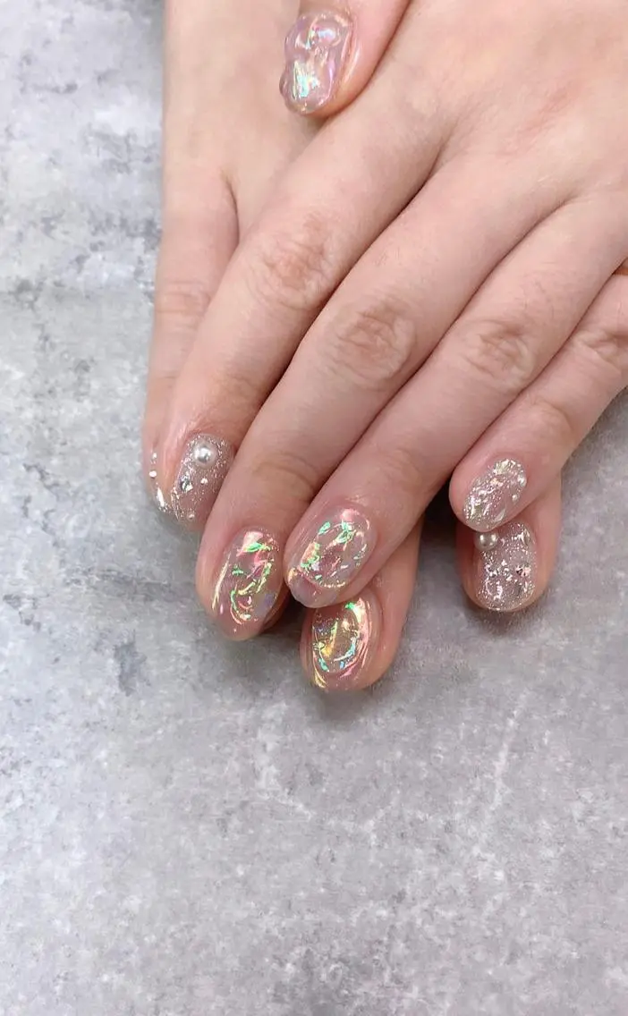 ネイル 氷ネイル・うるうるネイル ハンドネイル ハンドケア FASTNAIL PLUS 新宿店のネイルデザイン