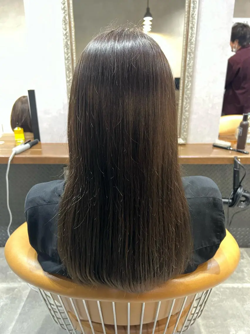 ロング カット ヘアカラー トリートメント 天王町×韓国レイヤー 髪質改善 佐藤友茉のヘアスタイル