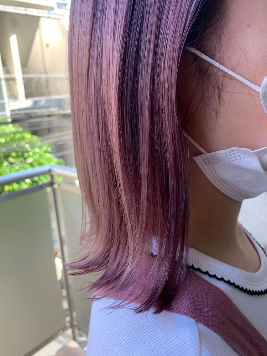 ミディアム ミルクティーベージュ ブリーチ 店長 清水のヘアスタイル