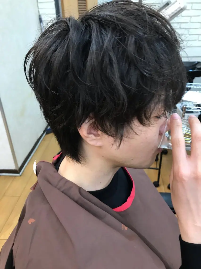ミディアム メンズ 顔周りカット カット ヘアセット 【癒しのバーバー】 小野寺のヘアスタイル